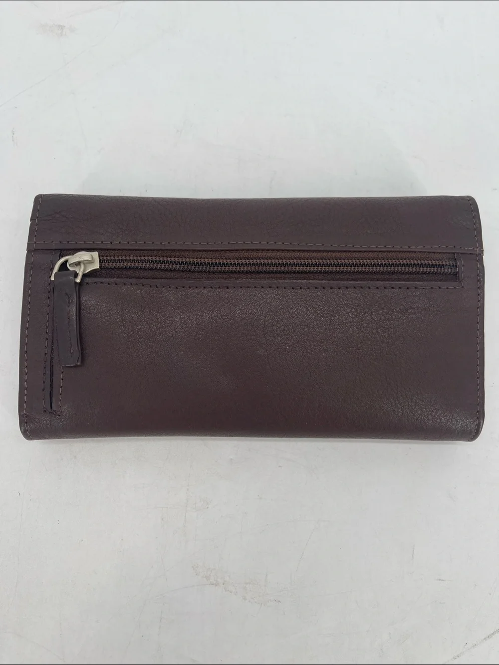 Paul & Taylor Brown Vintage Leather Wallet with Checkbook Cover